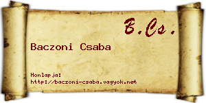 Baczoni Csaba névjegykártya